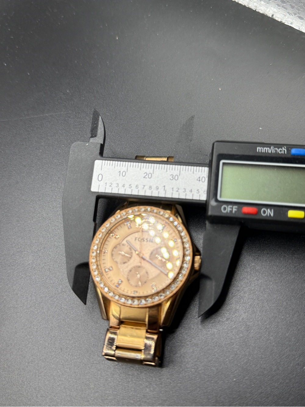Fossil Riley Rose Gold Crystal Watch - Picture 6 of 7